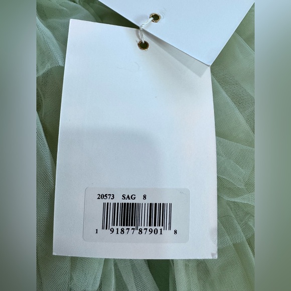 New MAC DUGGAL Tiered Ruffle Strapless Tulle A-Line High-Low Gown #20573 sz: 8 - Picture 4 of 5